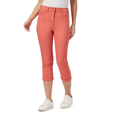 Coral cropped jeggings
